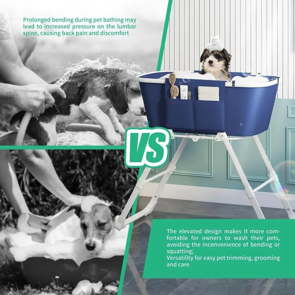 Dog Bath Tub Collapsible Easy Storage Pet Bath PVC Bracket Sink Portable Creative Effortless Design Pet Products Supplies