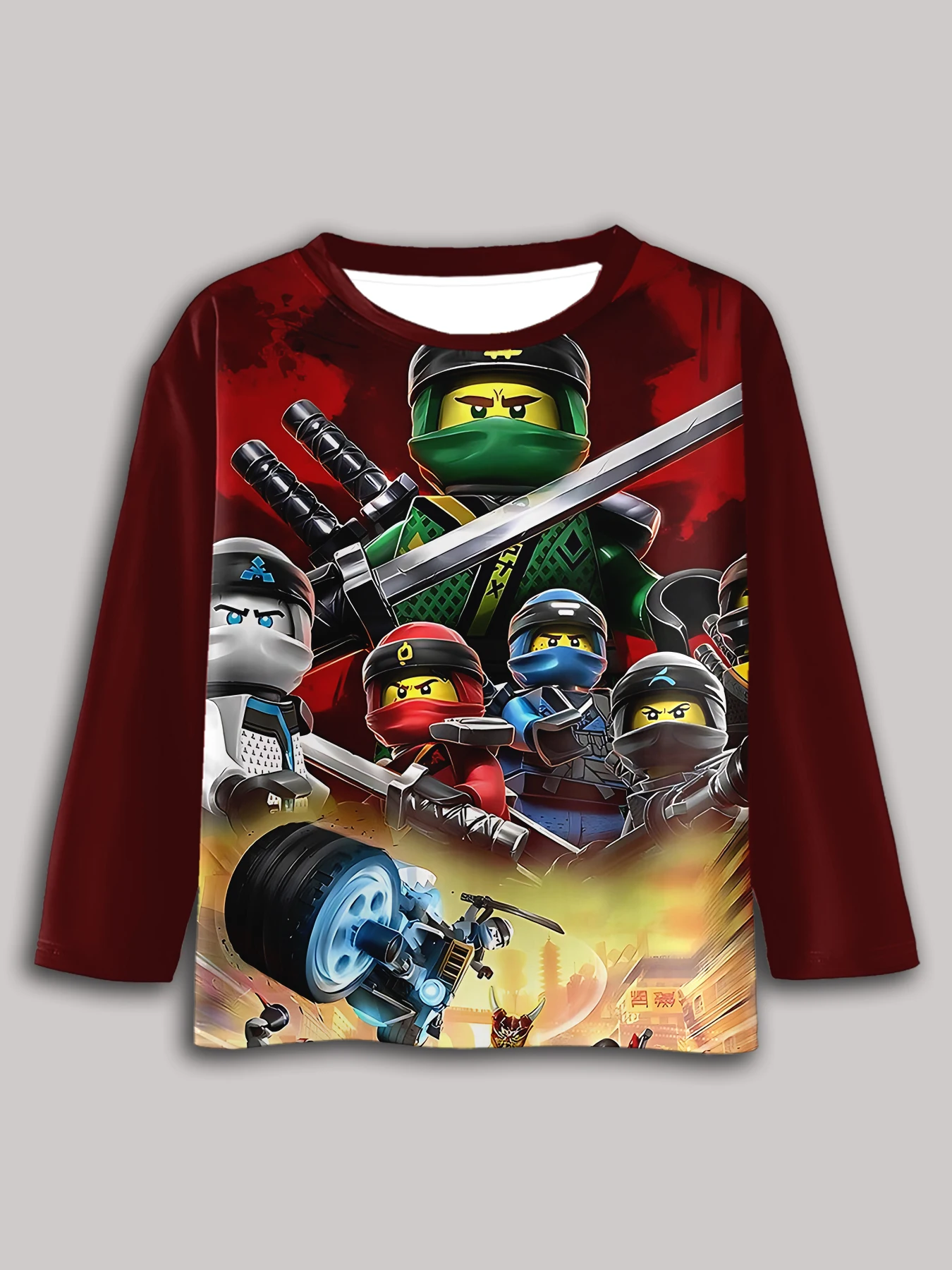 Hot Games 3D Print T-Shirt Long Sleeve Spring Fall Clothes Casual Round-Popular-Games-N-niNjagOs-S-Neck Boys and Girls Tops