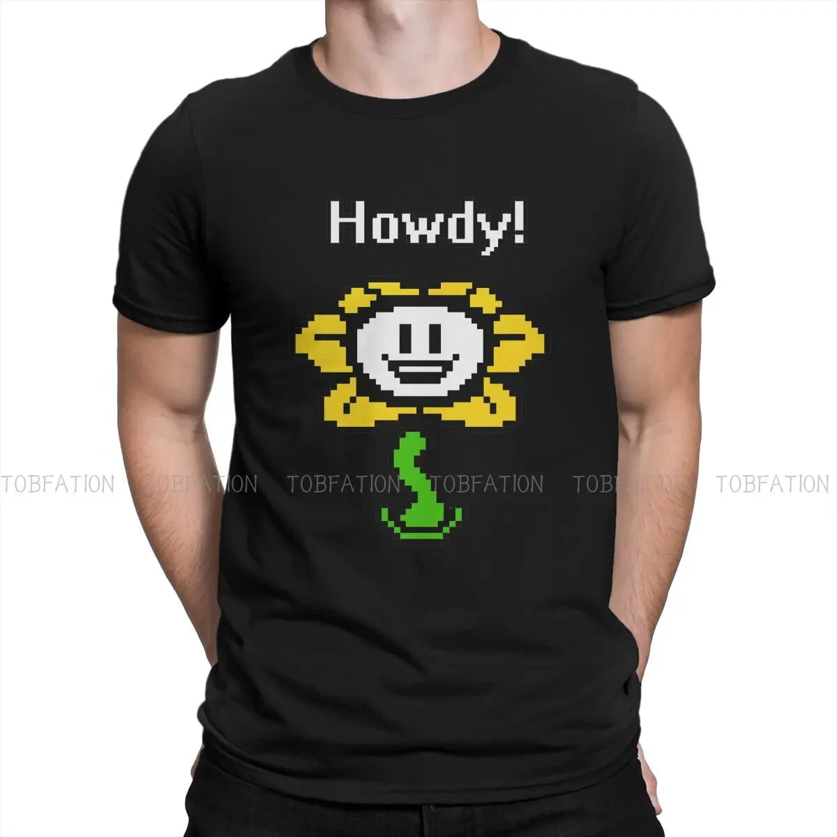 Undertale Flowey the Flower Howdy!  T Shirt Classic Fashion Summer Loose Cotton Men's Tees Harajuku O-Neck TShirt