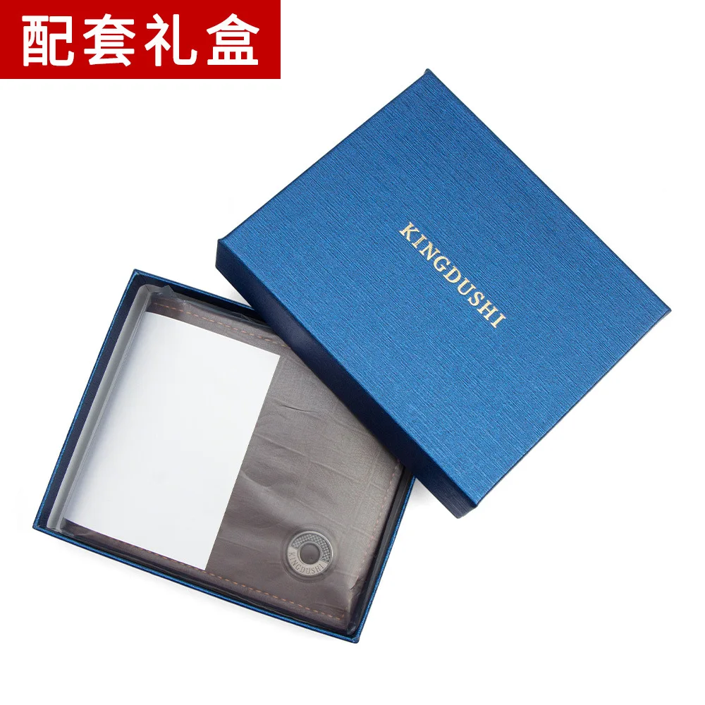 Cartera corta para hombre, cartera sencilla con estampado de cocodrilo, cartera de negocios con luz cambiante, caja de regalo a juego