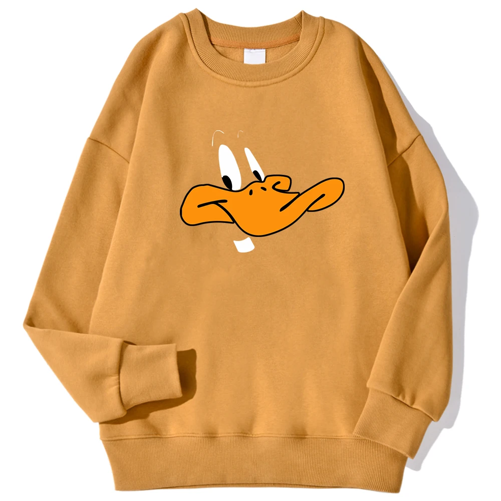 Cartoon Duck Personality Pattern Printing Woman Hoody Hip Hop Oversize Sweatshirt Cartoons Soft Hooded Warm Autumn Sportswears