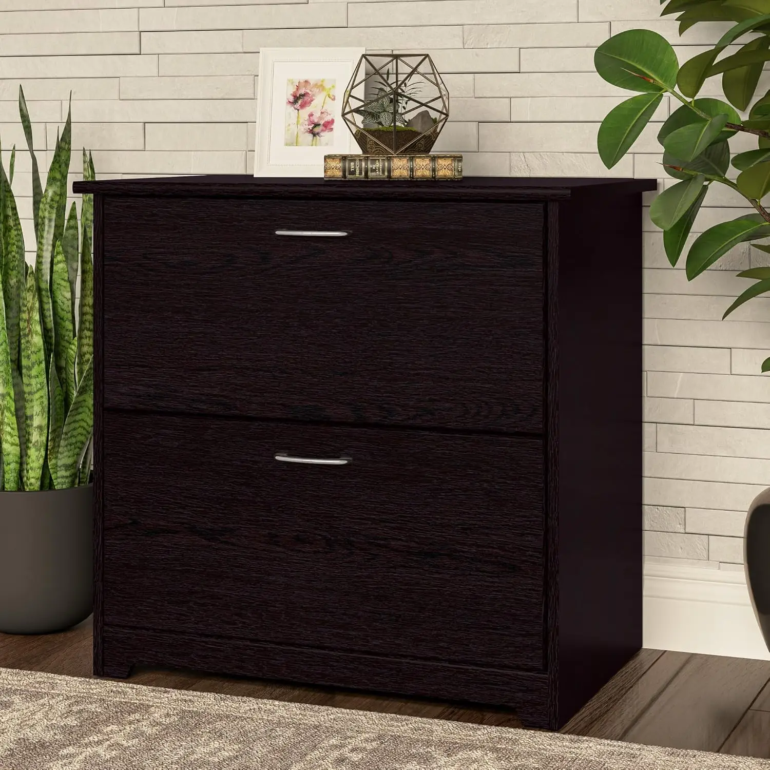 Cabot 2 Drawer Lateral File Cabinet In Espresso Oak, Letter, Legal, And A4-Size Document Storage For Home Office