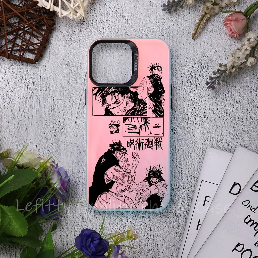 

Trend J-Jujutsu KaisenS Cool Phone Case For IPhone 17 16 15 14 13 12 11 Plus Pro Max Multicolor Aurora Laser Shockproof Funda