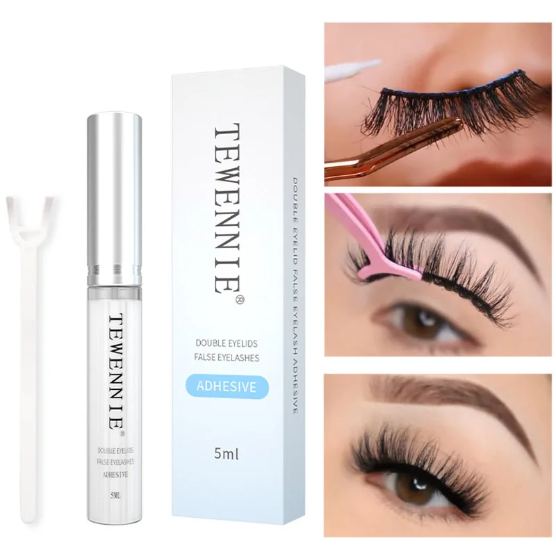 Waterproof Eyelash Glue 5ml Quick Dry Clear Black Lasting Individual Eyelashes Extensions Double Eyelid Glue Lashes Makeup Tools