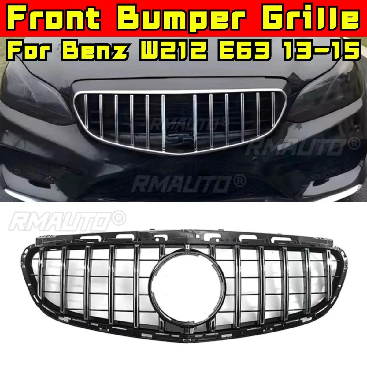 

Car Bumper Grill Decorative Strips Racing Grille Body Kit Front Bumper Grill For Mercedes Benz W212 E63 2013-2015 Accessories