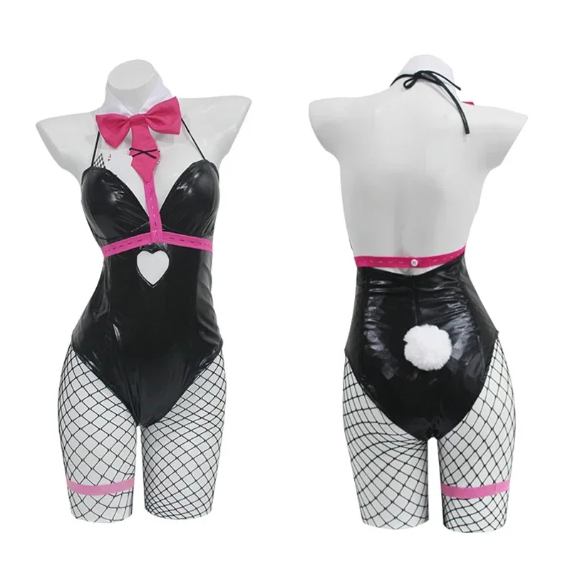 Anime Vocaloid Coniglio Foro Costume Cosplay Donne Adulte Tuta Sexy Bunny Girl Coniglio PU Arco Tuta Festa di Carnevale di Halloween