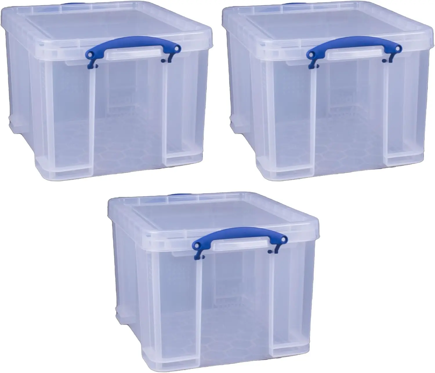 Container with Snap Lid and Clip Lock Handles for Lidded Home and Office Storage Organization, 9 Pack