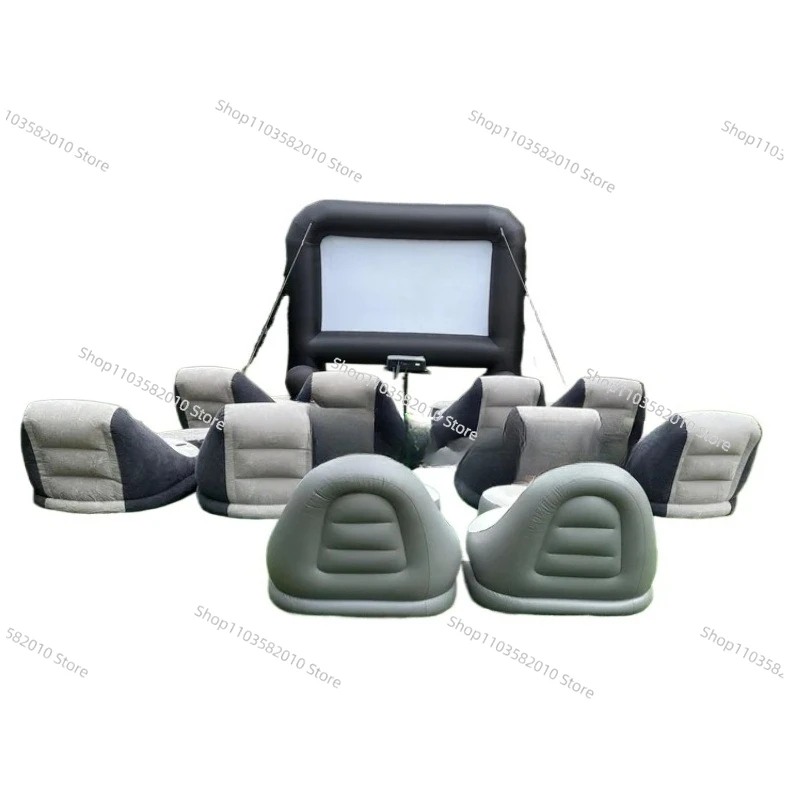 

24 FT Outdoor Front and Rear Projection Projector Screen Air Blower Inflatable Movie Screen With Chairs