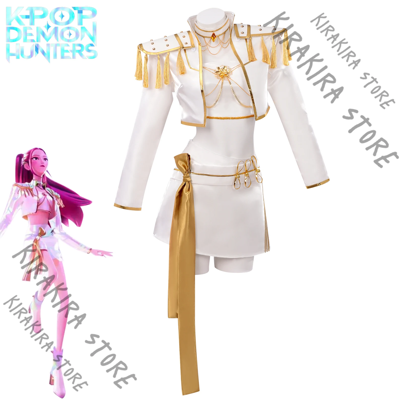 

Mira KPop Demon Hunters Singing Suit Clothes Costume Stage & Dance Wear Performance Girl Cosplay Props Apparel Complete Set