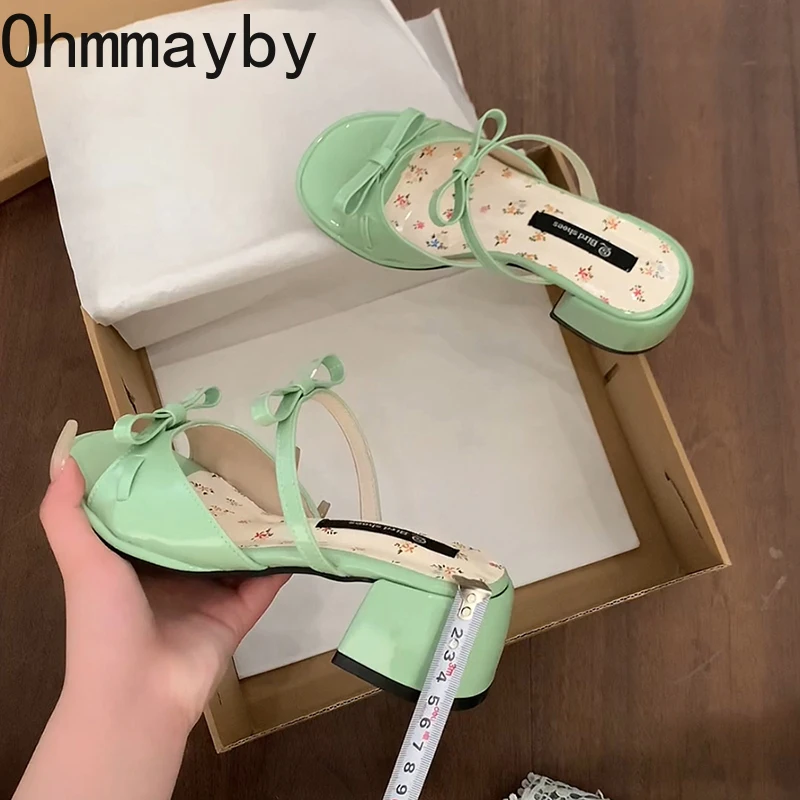 Summer Thick Heel Women Slippers Elegant Open Toe Dress Slides Ladies Concise Dancing Party Prom Shoes image 4