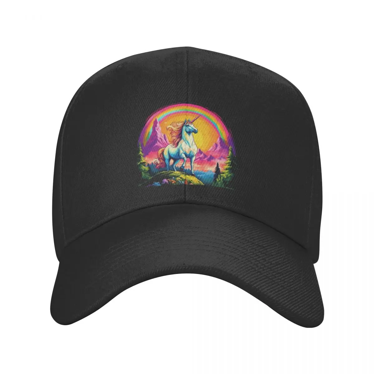 Majestic Unicorn on Rainbow Mountain Baseball Cap Christmas Hat custom Hat Beach Bag Sun Hats For Women Men's