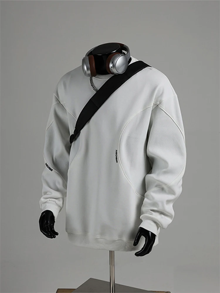 

Retro American Splice Sports Sweatirt Jaet Men Trendy High-End Cleanfit Autumn Base irt Overhead Loose Fit Long Sve ...