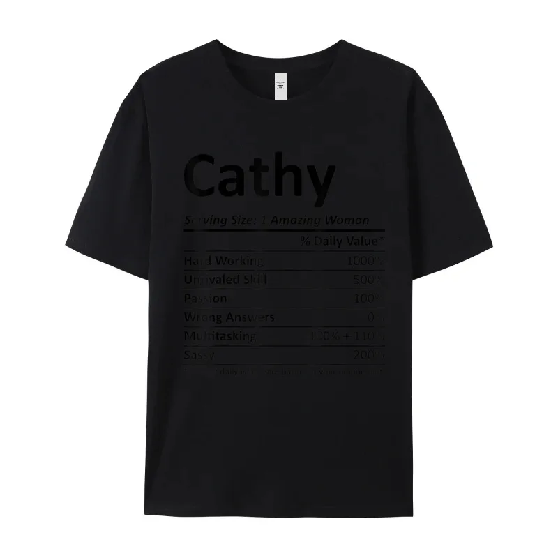 CATHY Nutrition Personalized Name Funny Special Mens T-shirts Round Neck Short Sleeve Cotton Tops Tees Street T-shirts