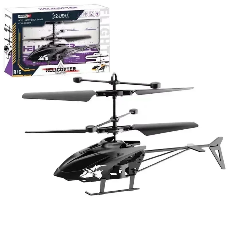 Mini 2-Channel Simulated Aircraft Gesture Sensor Control Aircraft Flight Helicopter Luminous Children's Toy Holiday Kids Gift