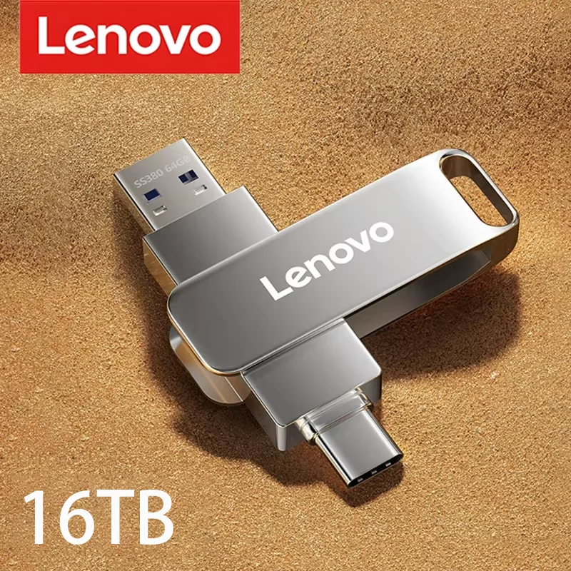 Lenovo Metal 16TB U Disk Flash Drive USB 3.0 Hoge snelheid bestandsoverdracht 8TB 4TB Ultragrote capaciteit Waterdichte mechanische stijl