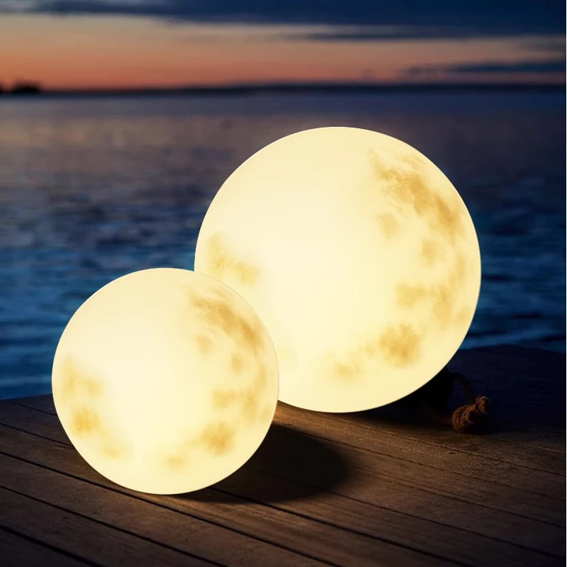 Moon lamp outdoor solar lawn lamp courtyard moon lamp balcony landscaping pendant lamp waterproof garden layout floor lamp