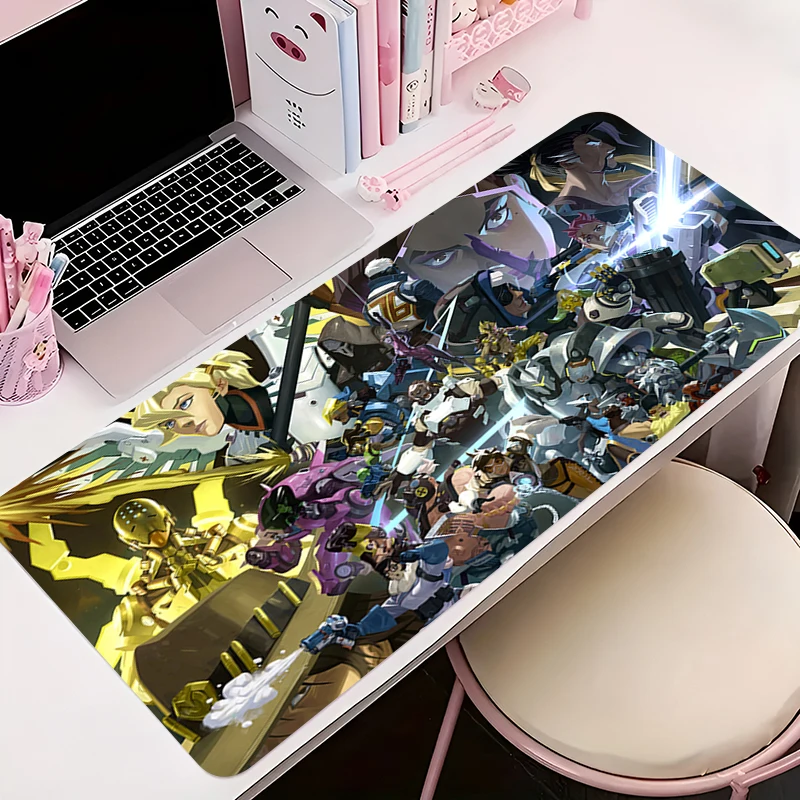 

Mousepad PC Gaming Accessories Computer Cabinet Extended Mat Non-Slip Mouse Pad Anime Keyboard Pad Office O-overwatch Desk Mat