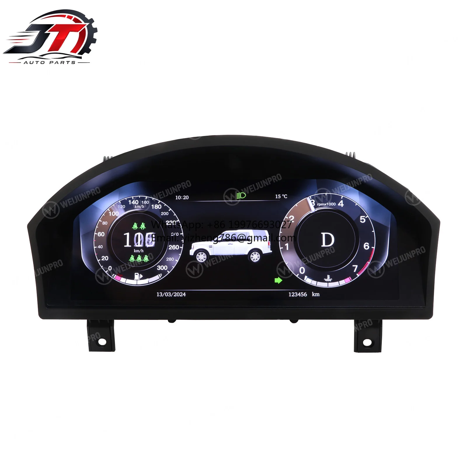 JT WEIJUNPRO 12.3 Inch Car Speedometer Digital Dashboard Instrument Cluster For Land Rover For Discovery For 3 2004-2009