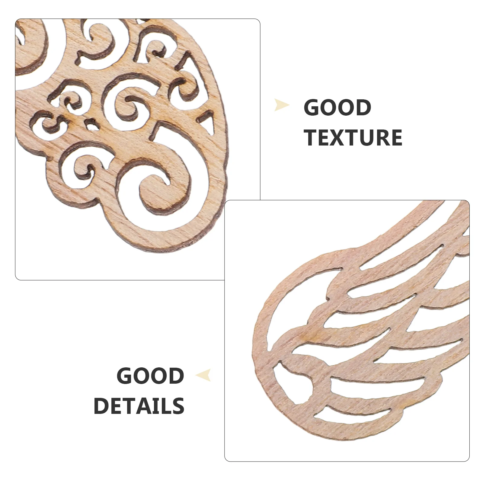 

100pcs Wings Decoration Inlays Natural Wood Finish For Diy Crafts Home Party Decor Christmas Ornament Wooden Angel Cutouts Wall