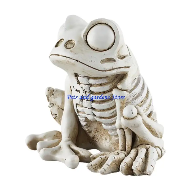 

H051 Detailed Resin Horse Skeleton Skull Sculpture for Chilling Halloween Ambiances