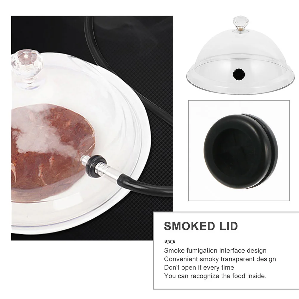 

2pcs Smoke Cover For Dessert Cakes Bread Western Cuisine Food Protective Lid Heat Resistant Acrylic Pc Material With