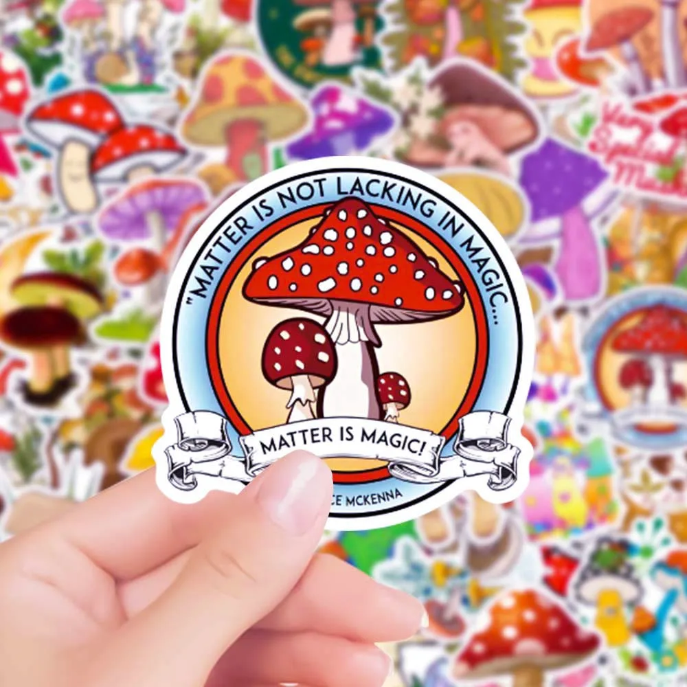 10/30/50pcs Retro Mushroom Cartoon Graffiti Sticker Funny  Laptop Helmet Car Scooter Waterproof Decoration Children's Sticker