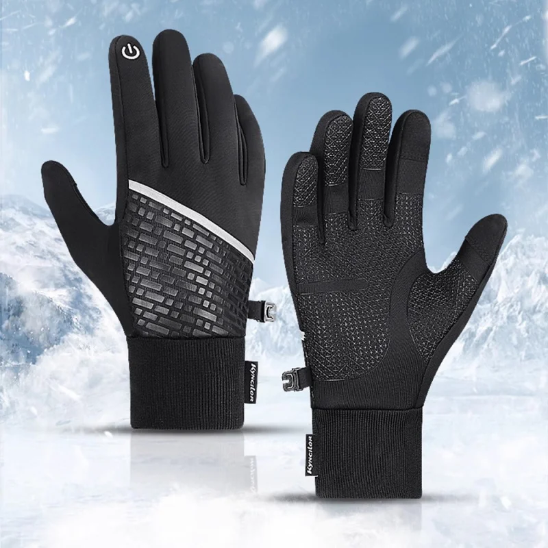 

Зимние велосипедные перчатки мужские термоводонепроницаемые ветрозащитные сенсорный экран холодная погода езда на мотоцикле спорт на открытом воздухе теплые
