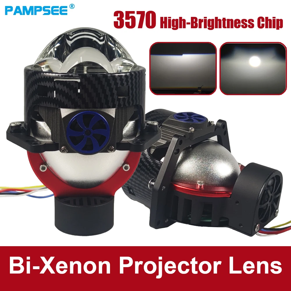 3.0 Inch Angel Eyes Bi LED Projector Lens Halo Headlight Kit High Low Beam 2PCS Fit H4 H7 9005 9006 Car Lamp