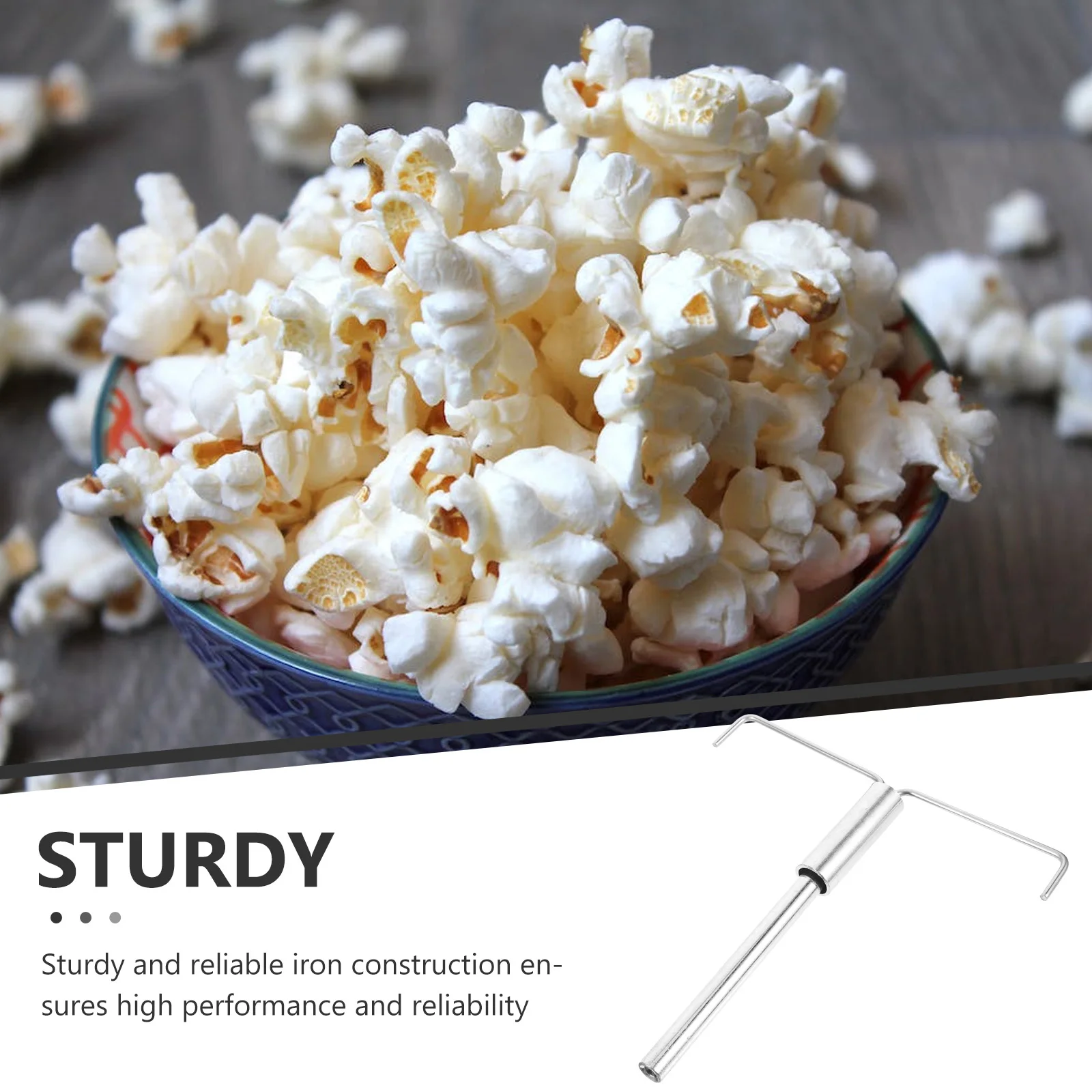 

1PC Popcorn Machine Accessories Stirring Rod Replacement Commercial Solid Iron Mixer Attachment Even Cooking for Popcorn
