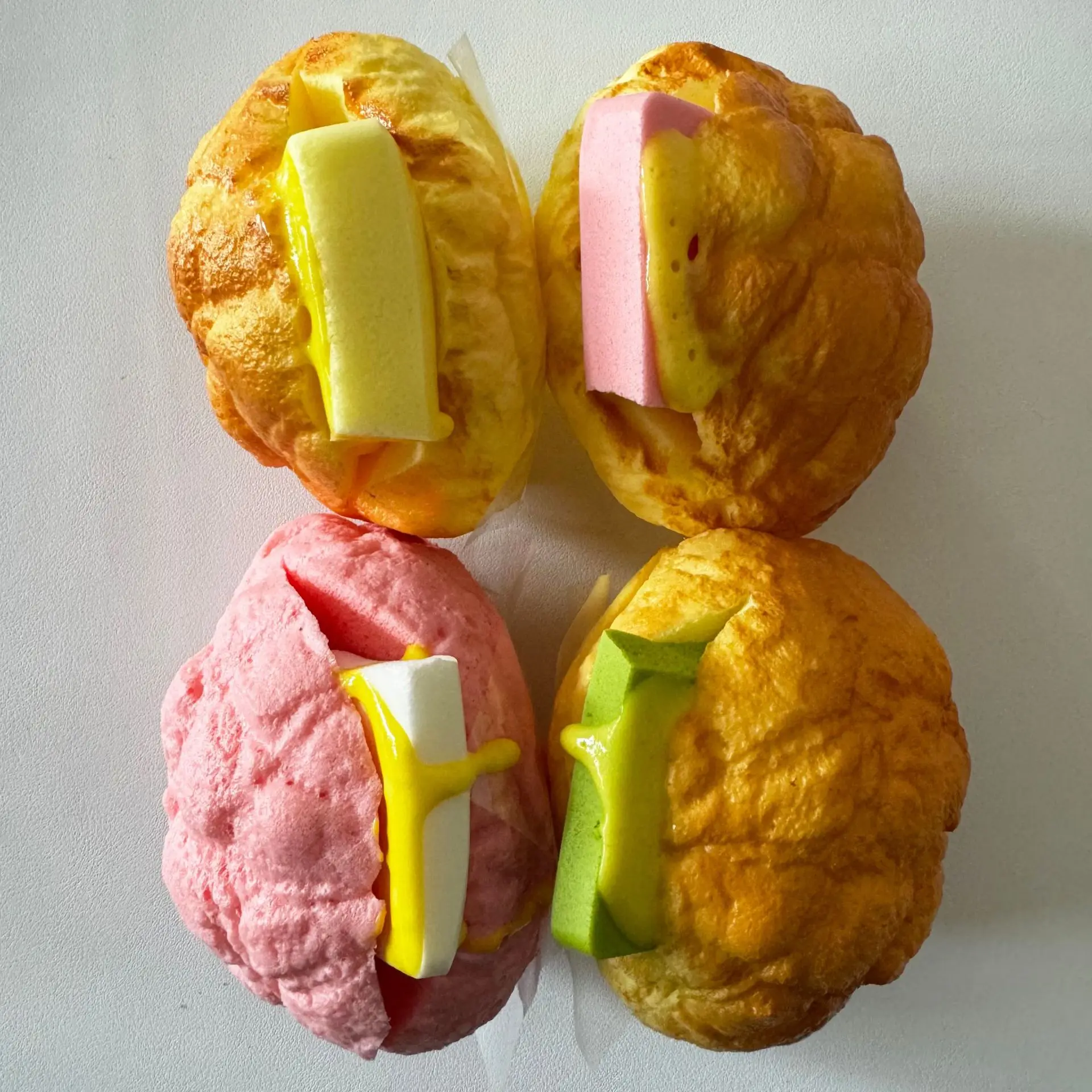 Symulacja jedzenia, pieczone jedzenie, zabawka do ściskania, croissant, pączki, deser z PU, zabawka do ściskania w kształcie deseru, smażone jajko, ciasto serowe, zabawka powoli powracająca do kształtu, zabawka dla dzieci