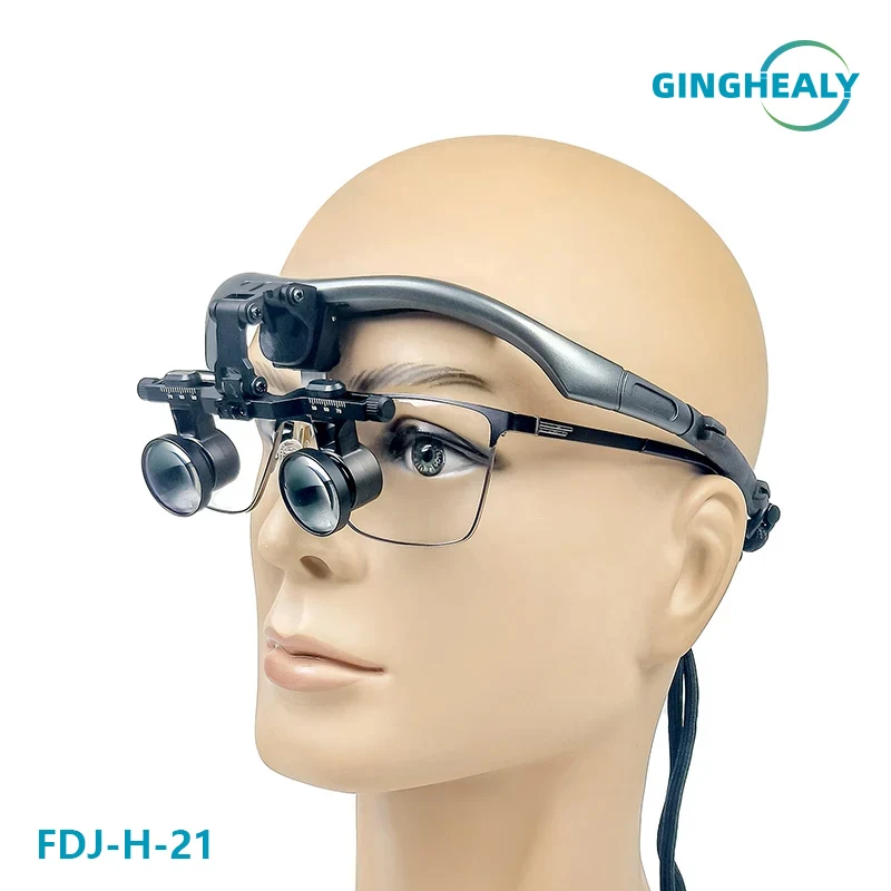 Ginghealy 2.5X3.0x 3.5X Ultra-lightweight Optical flip up Loupes Forehead-mounted Magnifying Glass sturdy titanium frames