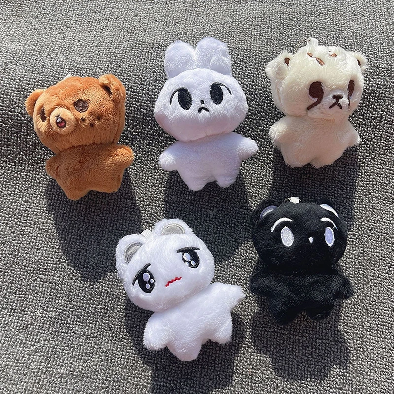 1pc Kpop Cartoon Cheetah Lee Doyoung Mark Same Plush Keyrings Q Styles Mini Gomdo Lee Taeyong Keychains Key Rings Bag Pendants