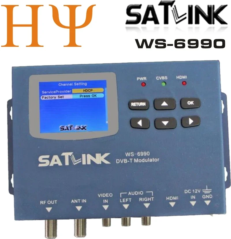 Satlink-modulador compacto de WS-6990 DVB-T, DVB-C HD, ENTRADA AV de un solo canal, ISDB-T