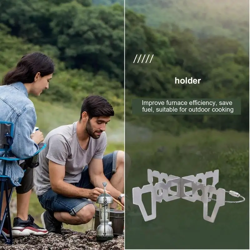 Outdoor Cookout Portable Non-pressurized Fire Stainless Steel Ten Accessories Rustproof Folding Portable Accessories Stainless