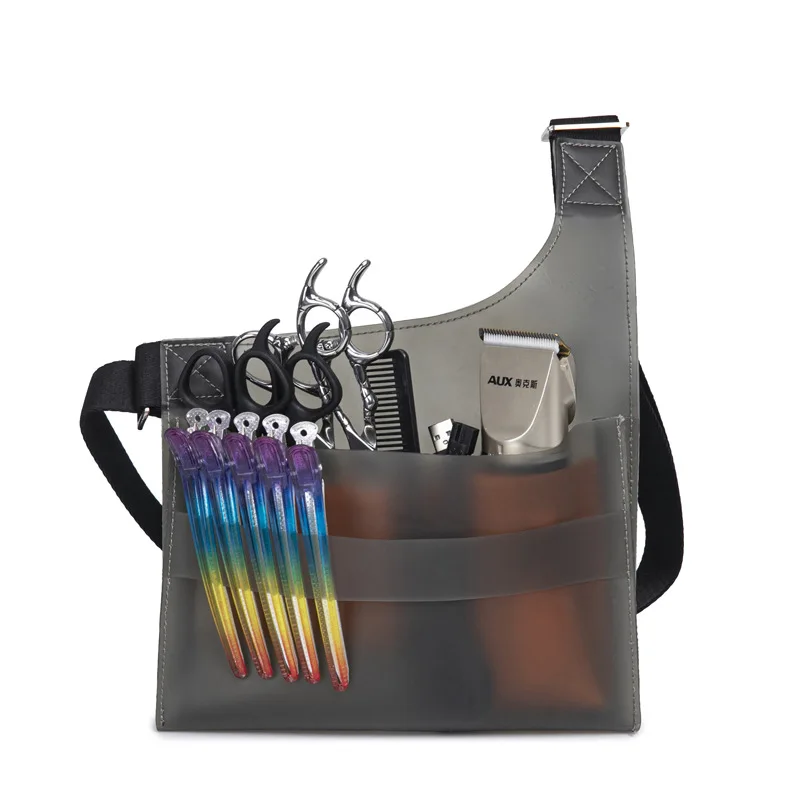 Transparent Scissors Bag for Hairdressers, Waterproof Crossbody Tool Organizer with Multiple Pockets