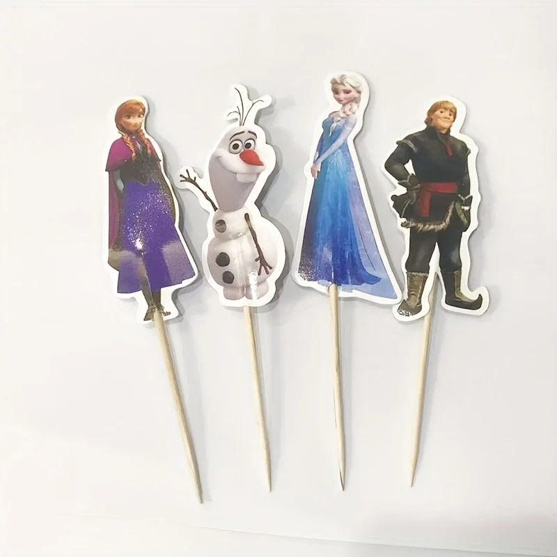 24/48 قطعة من أغطية الكيك المجمدة أولاف إلسا وآنا لتزيين كعكة المجمدة لتزيين حفلات أعياد الميلاد المجمدة