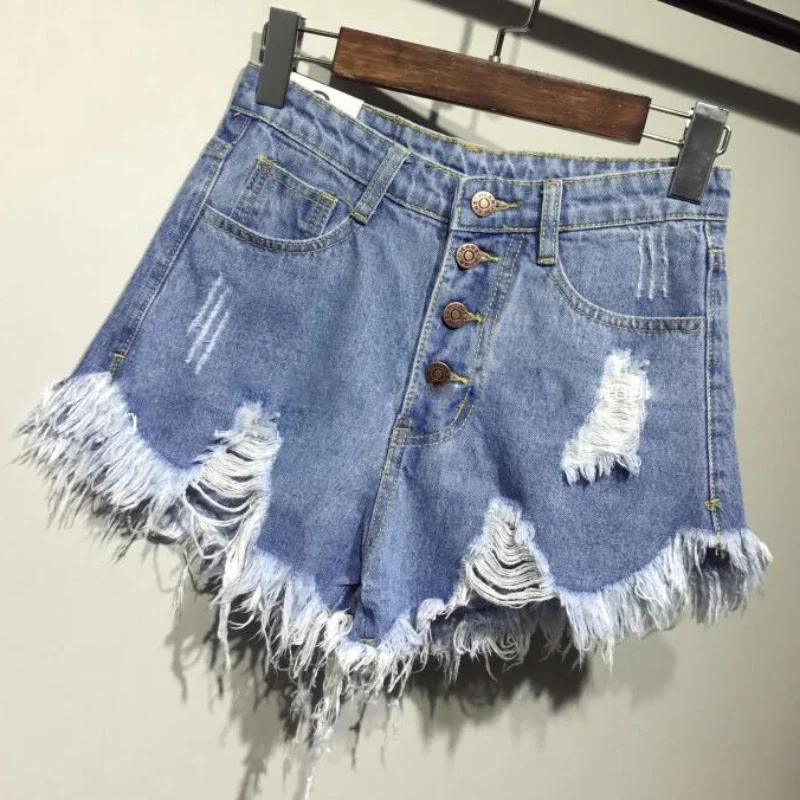 

female fashion casual summer cool denim booty Shorts women high waists fur-lined leg-openings Big size sexy Jeans dropshipping