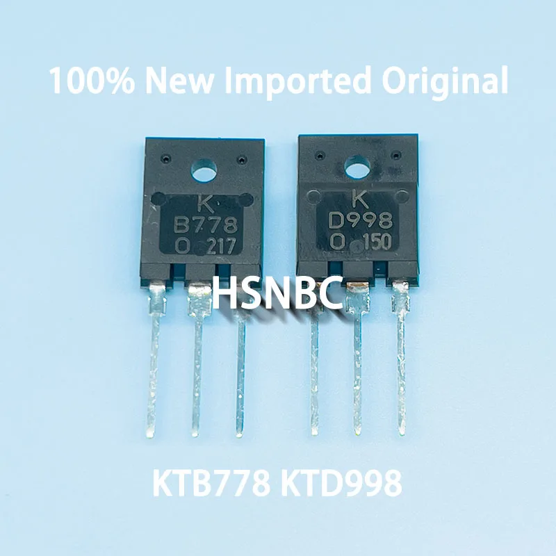 

5Pairs(10Pcs)/Lot KTB778 B778 + KTD998 D998 TO-3PF 10A 120V PNP + NPN Audio Amplifier Transistor 100% New Imported Original