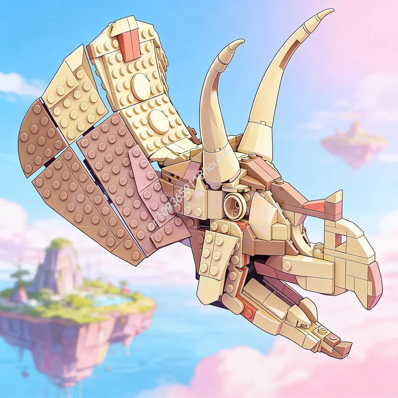 

Набор строительных блоков MOC «Череп трицератопса хорридус» (492 детали), модель Юрского периода, конструктор, рождественский подарок, развивающая игрушка, строительные кирпичики