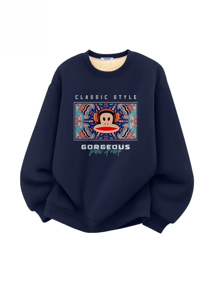 

Men's Fce Lined Thiened round Ne Sweatirt Winter Faion Casual Comfortable Cotton Polyester Blend