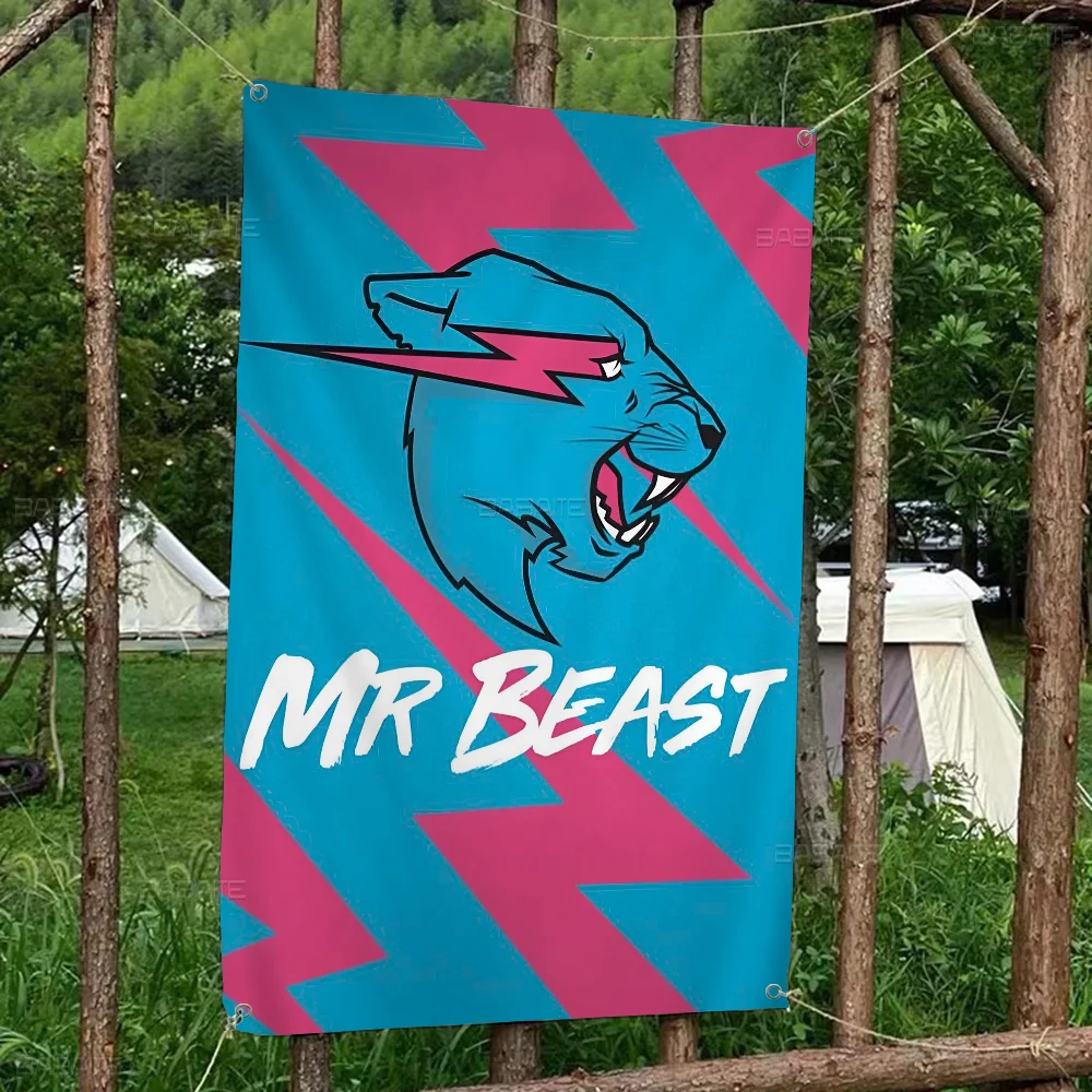 Game Blogger Mr-Beast Patrón creativo Bandera colgante Bandera impresa de poliéster Bandera tirada a mano