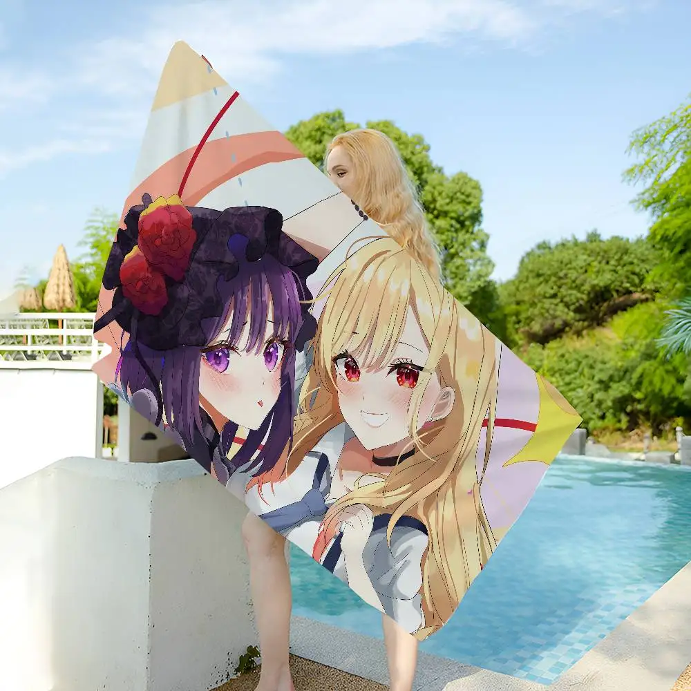 M-My Dress-Up Darling Marin Kitagawa Anime Anime Beach Swimming Towel Absorbent Children's Gifts for Kids Travel Camping Gym