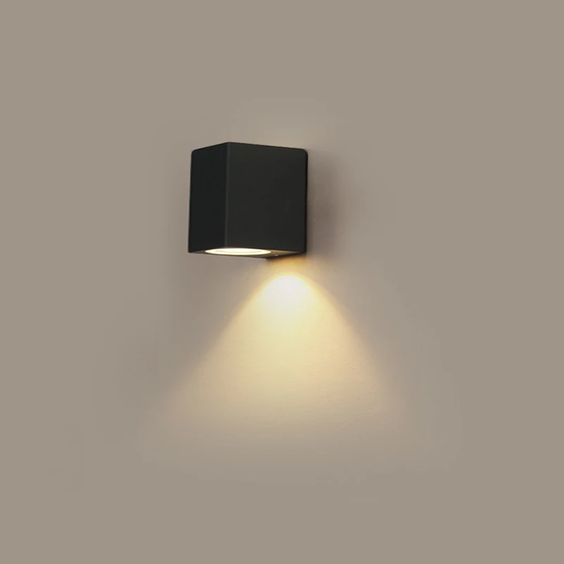 Wodoodporna lampa ścienna LED ogrodowa ogrodzenie oświetlenie ścienne korytarz wewnętrzny 5W 10W Aluminium 110V 220V