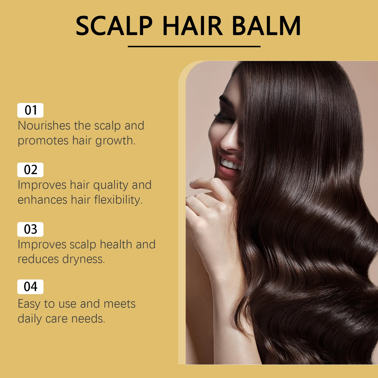 Scalp Hair Balm Reduce Dryness Prevent Hair Breakage Increase Gloss Nourish Scalp Anti Hair Loss Frizz Control Repair Hair Cream