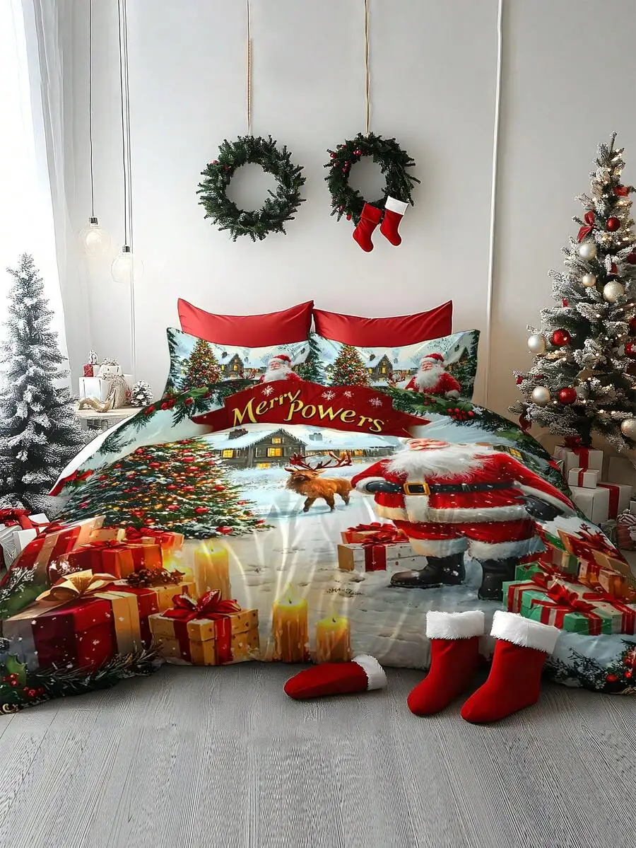 

2/3pcs Bedding Set With Digital Printed Pattern, Soft And Comfortable, Suitable For Bedroom, Guest Room, Hotel, School Dormitory