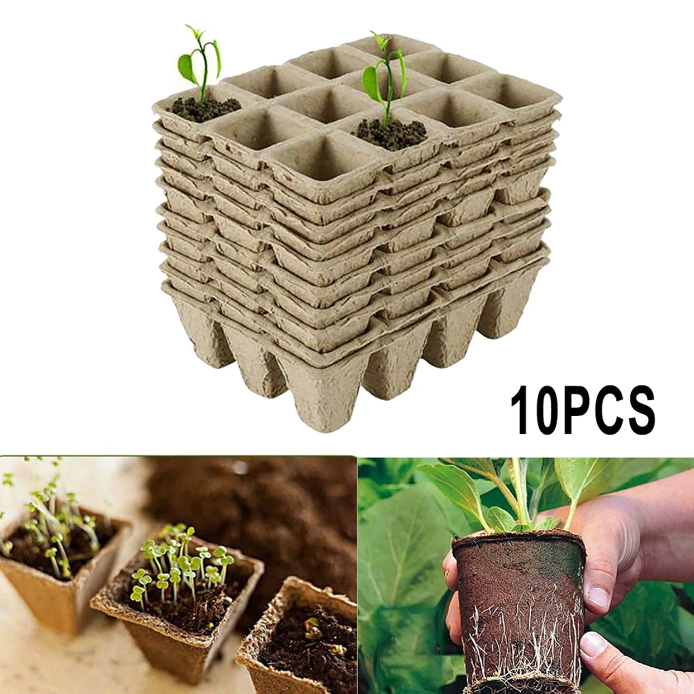 10 Stück 12-Loch Biologisch Abbaubare Anzuchttöpfe, Papiertrays für Garten- und Sämlingszucht, Pflanzentöpfe, Gartenbedarf – Detail 2