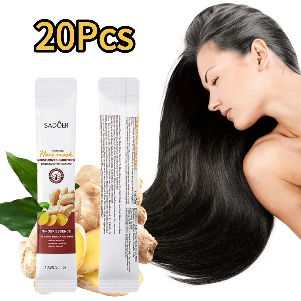 

SADOER 20Pcs Magical Keratin Hair Mask 5 Seconds Fast Repair Damaged Frizzy Hair Soft Smooth Shiny Nourish Straighten Hair Care