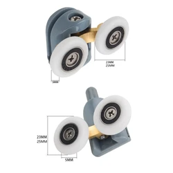 Glass Sliding Door Pulley Wheels Adjustable Upper Bottom Rollers Pulleys Runner for Shower Cabin Room Bathroom