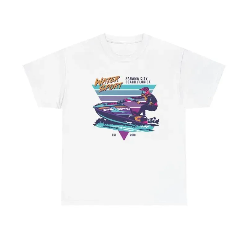 Watersport Panama City Beach T Shirt Jet Ski Retro Heavy Cotton
