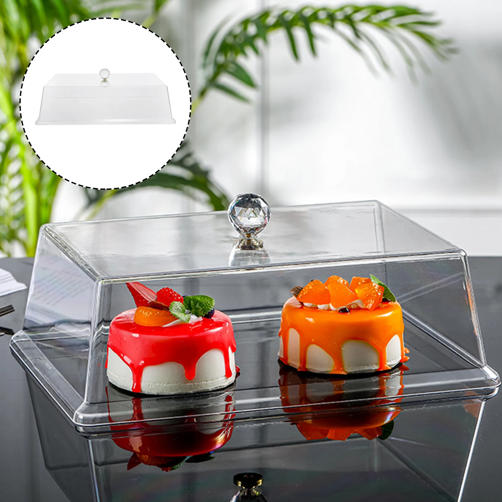 

Прямоугольная крышка для еды, прозрачная защита для хранения посуды для торта, изолирующая свежесть, прозрачная крышка для кухонной утвари